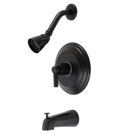 Kingston Brass KB3630NDL Tub and Shower Faucet, Matte Black KB3630NDL